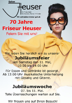 Friseur Salon Heuser - Leopoldshafen - 70er Jubiläumsfeier - Slide Image